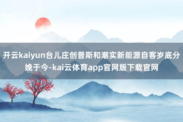 开云kaiyun台儿庄创普斯和潮实新能源自客岁底分娩于今-kai云体育app官网版下载官网