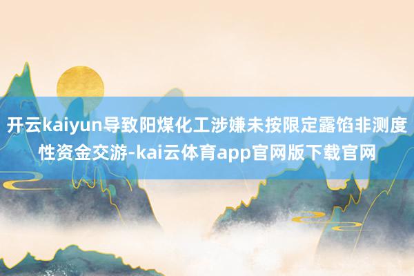 开云kaiyun导致阳煤化工涉嫌未按限定露馅非测度性资金交游-kai云体育app官网版下载官网