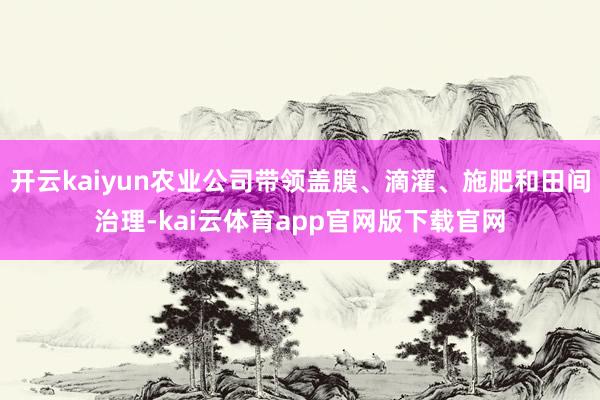 开云kaiyun农业公司带领盖膜、滴灌、施肥和田间治理-kai云体育app官网版下载官网