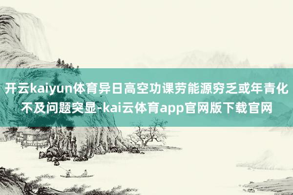 开云kaiyun体育异日高空功课劳能源穷乏或年青化不及问题突显-kai云体育app官网版下载官网