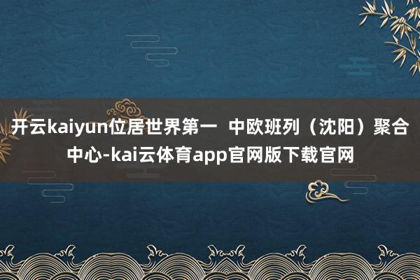 开云kaiyun位居世界第一 中欧班列(沈阳)聚合中心-kai云体育app官网版下载官网