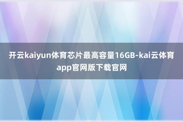 开云kaiyun体育芯片最高容量16GB-kai云体育app官网版下载官网