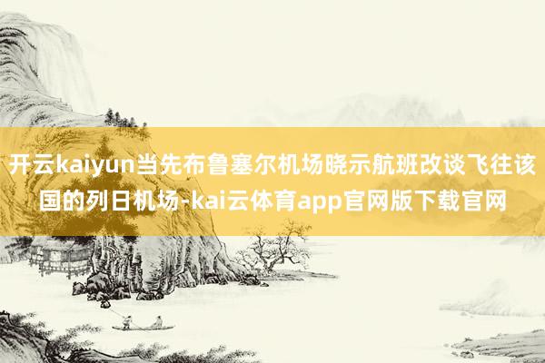 开云kaiyun当先布鲁塞尔机场晓示航班改谈飞往该国的列日机场-kai云体育app官网版下载官网