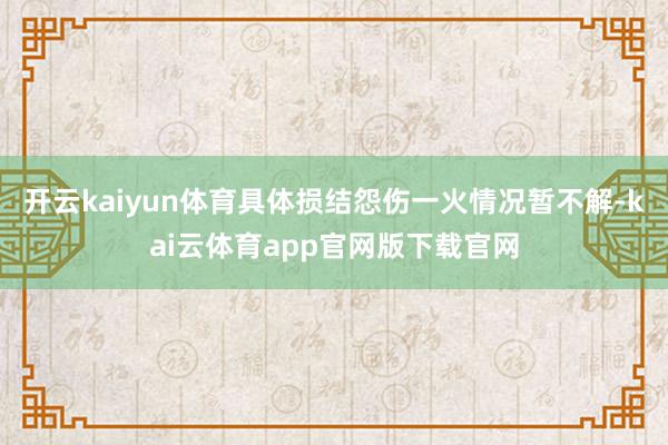 开云kaiyun体育具体损结怨伤一火情况暂不解-kai云体育app官网版下载官网