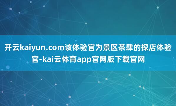 开云kaiyun.com该体验官为景区茶肆的探店体验官-kai云体育app官网版下载官网